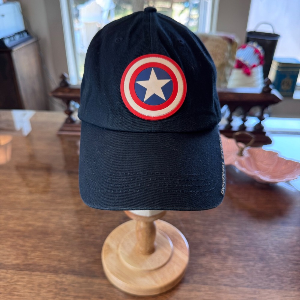 Universal Studios Marvel Captain America Navy Baseball Hat Shield Logo Cap